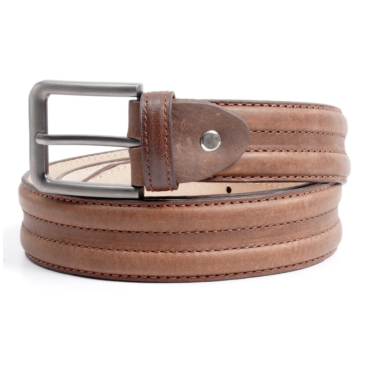 Light Brown Plain Leather Belt