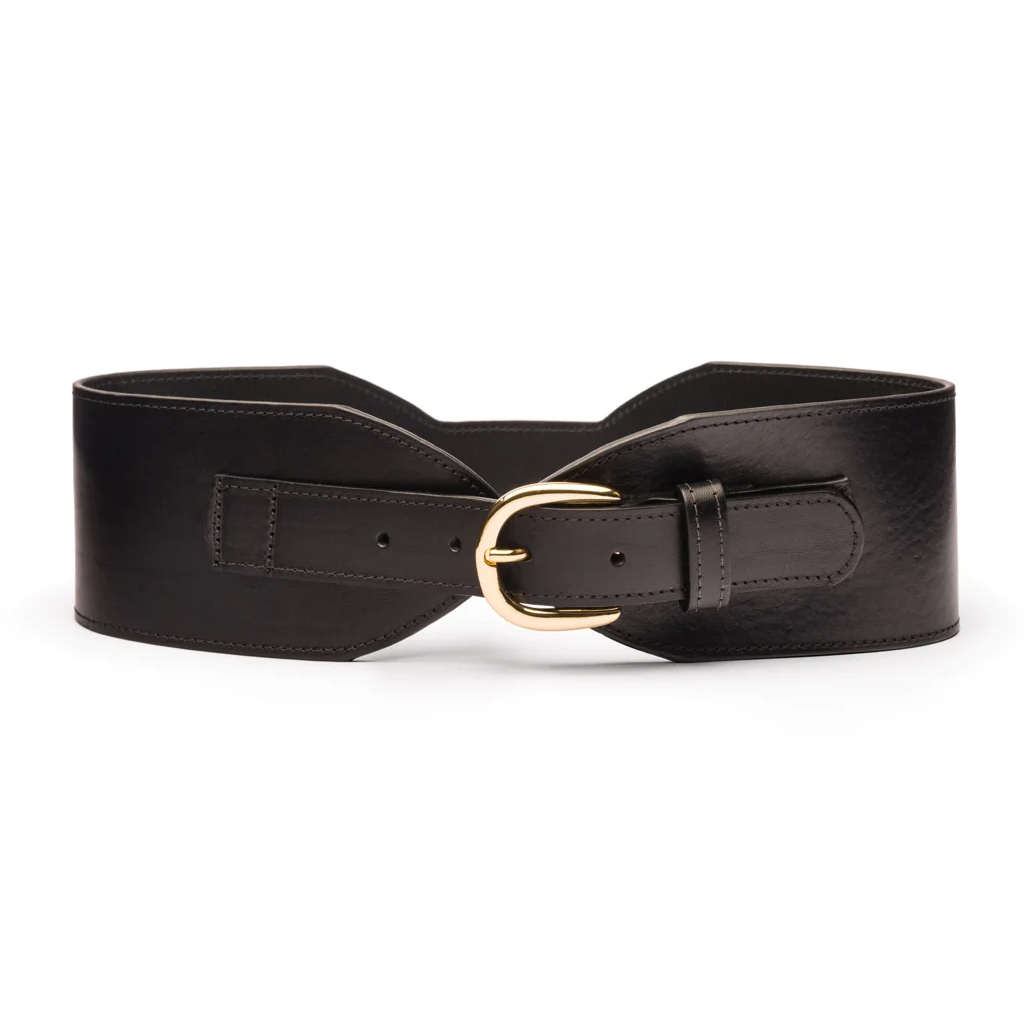 Lina Black Wide Waist Belt