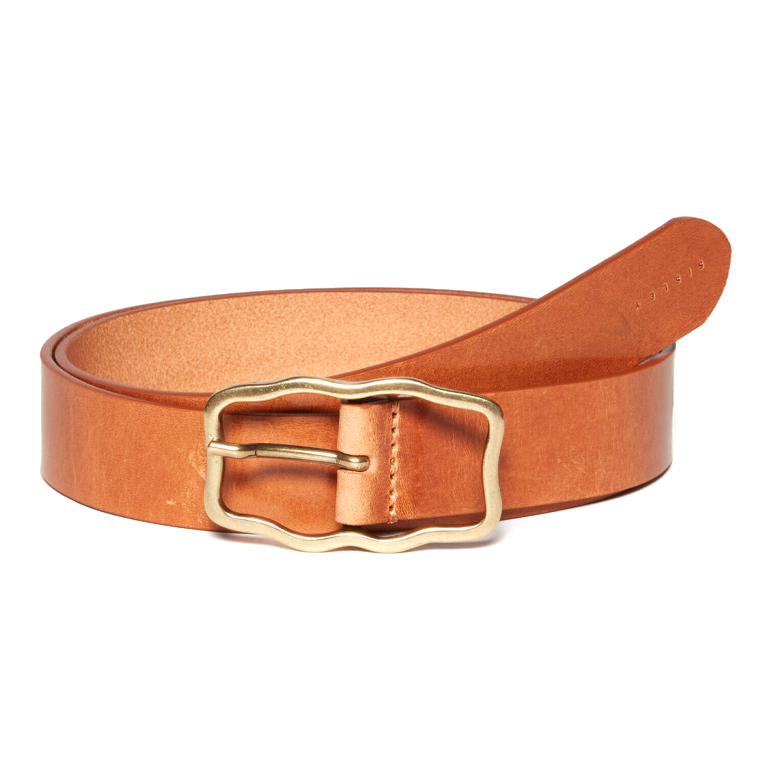 Women Leather Belt with Shaped Buckle