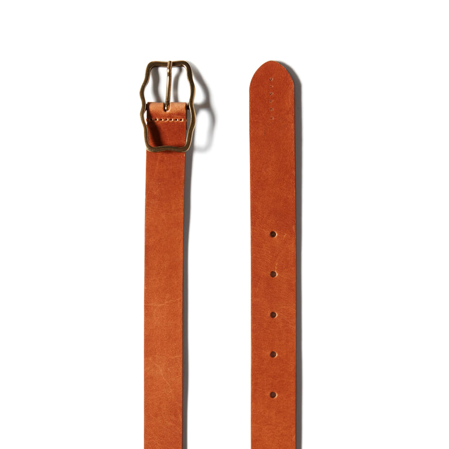 Women Leather Belt with Shaped Buckle